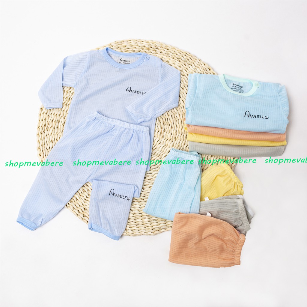  Bộ dài tay vải sợi tre cao cấp cho bé trai và bé gái sơ sinh 3-15kg -BO30