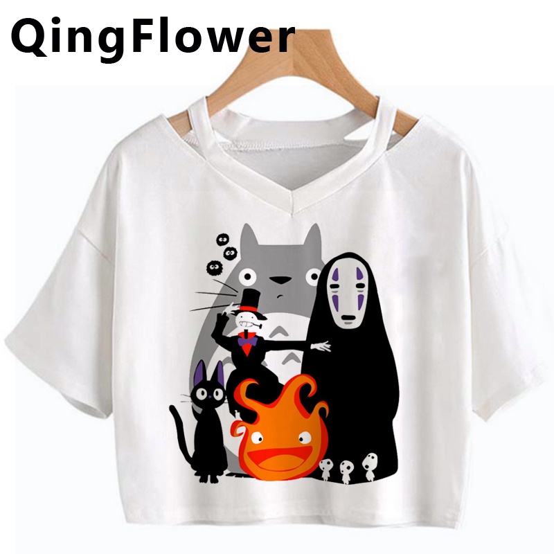 Áo Thun Nữ Ngắn Tay In Hình Totoro Phong Cách vintage