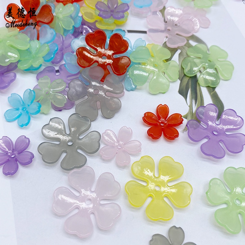 (50g khoảng 60 cái) Hoa nhựa ngọctrai 5 cánh, Nguyên liệu làm trang sức handmade