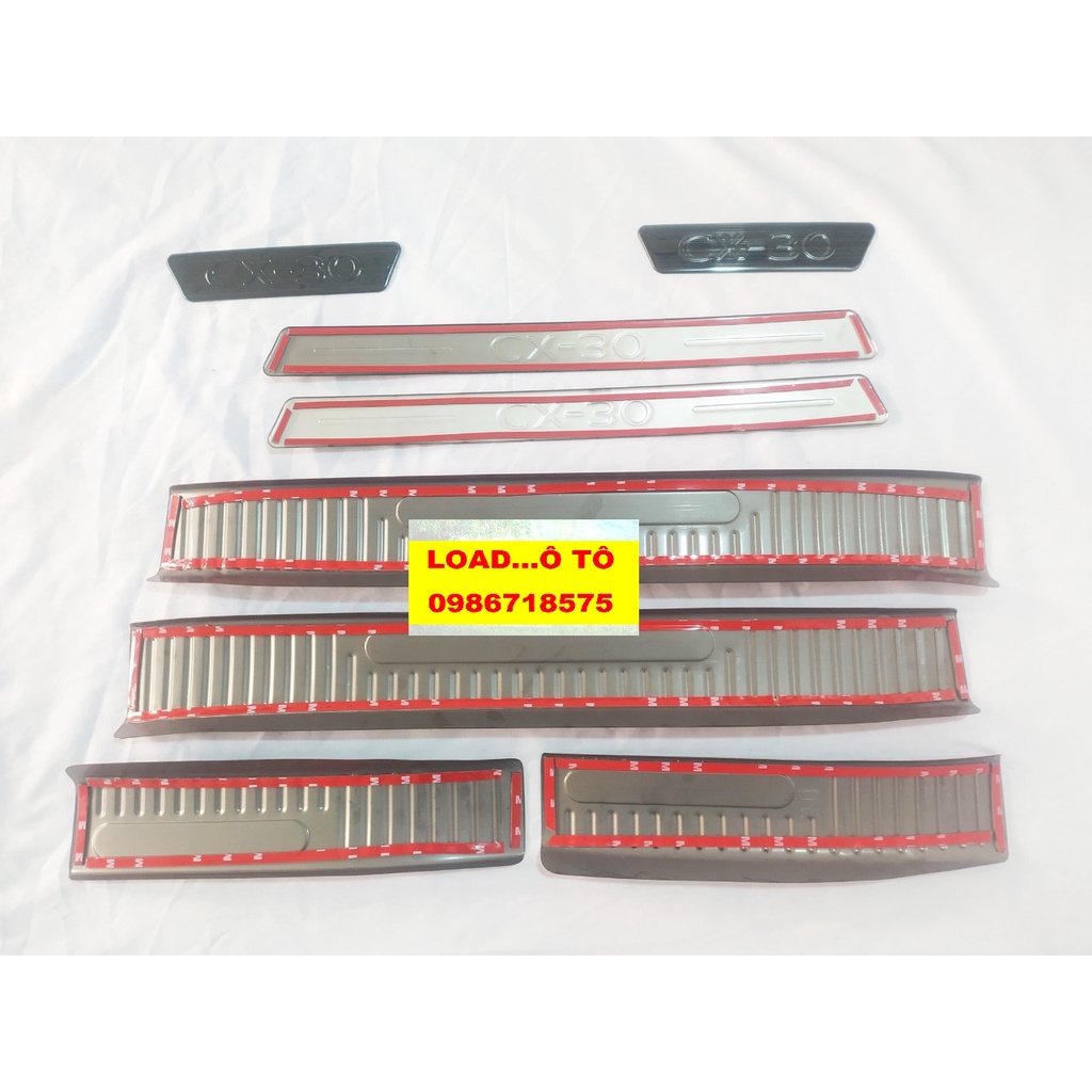 Ốp Bậc Cửa, Nẹp Bước Chân Trong, Ngoài Mazda CX30 2022-2021 Hàng Titan cao Cấp Nhất Thị Trường