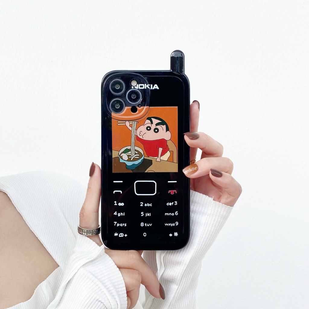 Ốp Điện Thoại In Hình Cậu Bé Bút Chì Shin-Chan Phong Cách Retro Cho iphone 11 12 13 pro max i11 i13 XR