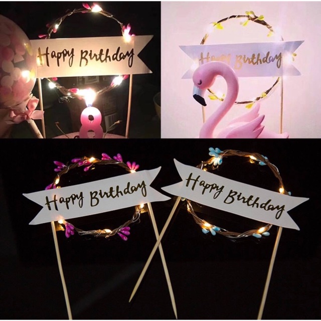 QUE CẮM BÁNH SINH NHẬT HAPPY BIRTHDAY - TAG Cắm bánh sinh nhật phát sáng