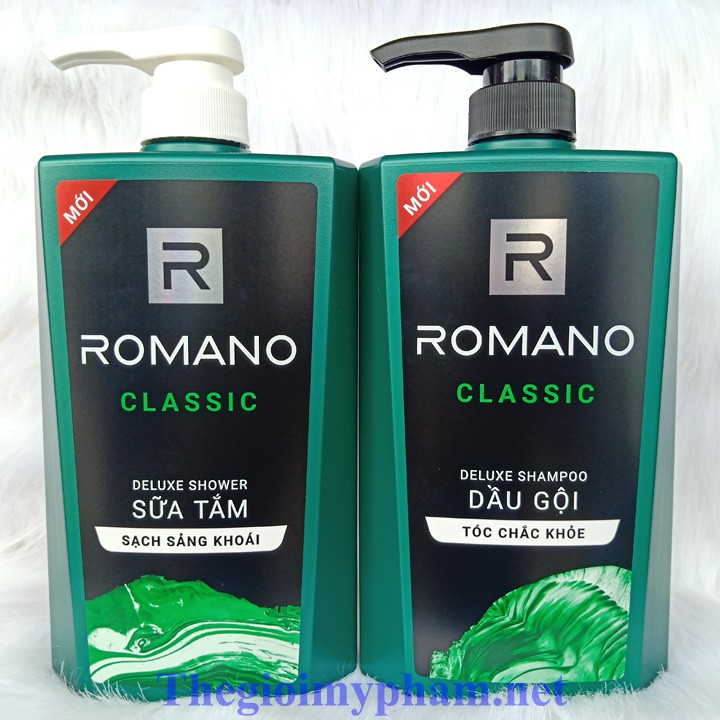 Combo Dầu Gội Romano Classic 650g + Sữa Tắm Romano Classic 650g