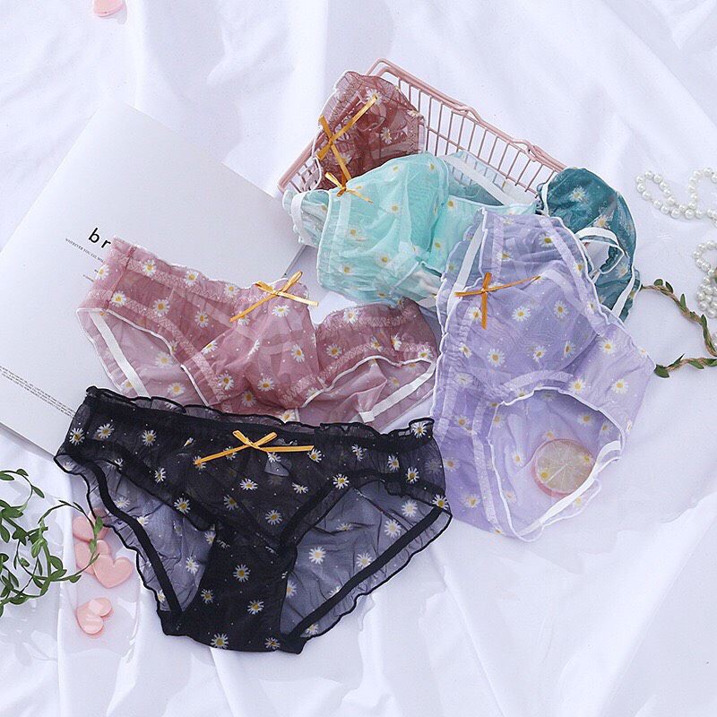 combo 10 quan lót ren hoa cúc tơ lụa