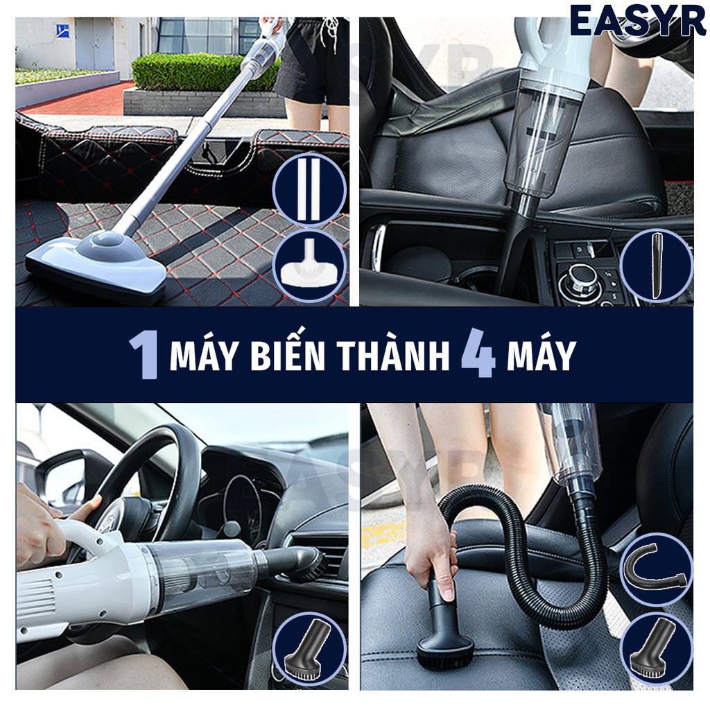 MÁY HÚT BỤI KHÔNG DÂY CẦM TAY ĐA NĂNG 4IN1 EASYR [CÓ SẴN] LỰC HÚT 12000PA, SẠC NHANH 2,5TIẾNG [BH 12T]