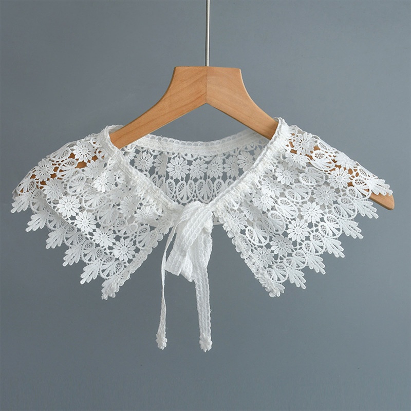 Khăn Choàng Cổ Phối Ren Họa Tiết Hoa Hướng Dương Thêu Tua Rua Thời Trang Cho Nữ