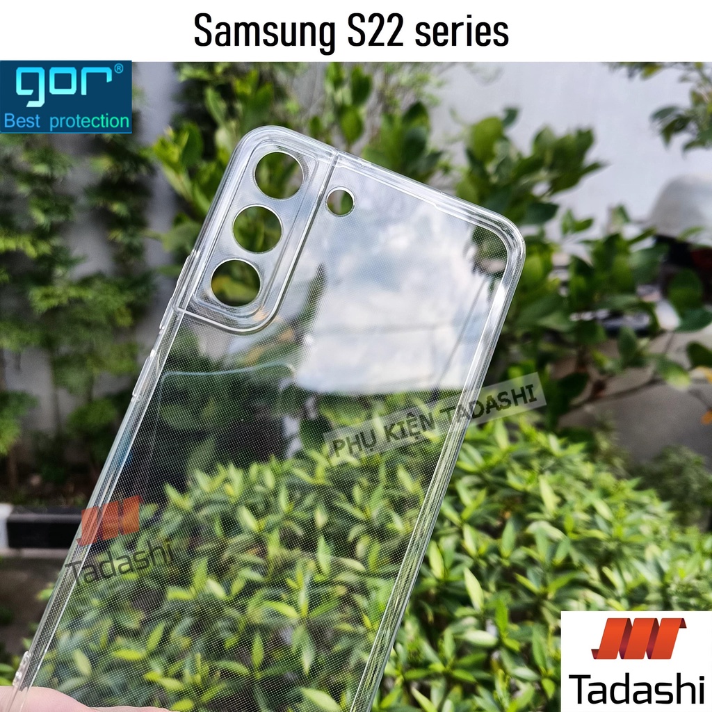 Ốp Lưng Dẻo Gor Samsung S22/ S22 Plus/ S22 Ultra, S21Fe S20 Fe, S24 S23 Plus Trong Suốt, Có Gờ Bảo Vệ Camera - Hãng Gor