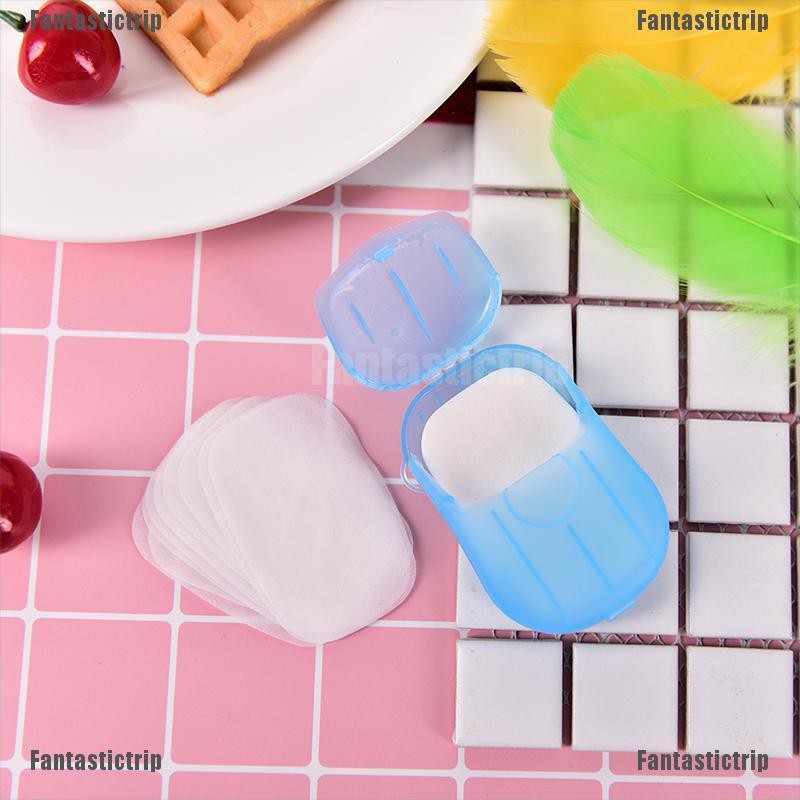 Fantastictrip Random Convenient Paper Soap Washing Cleaning Bath Paper Tube Soap Slice