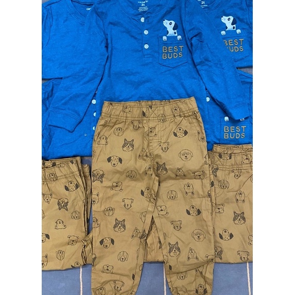 💥GIÁ TƯƠNG TÁC XIN 5🌟Bộ dư xịn Carter áo cotton quần kaki dài tay bé trai thu đông