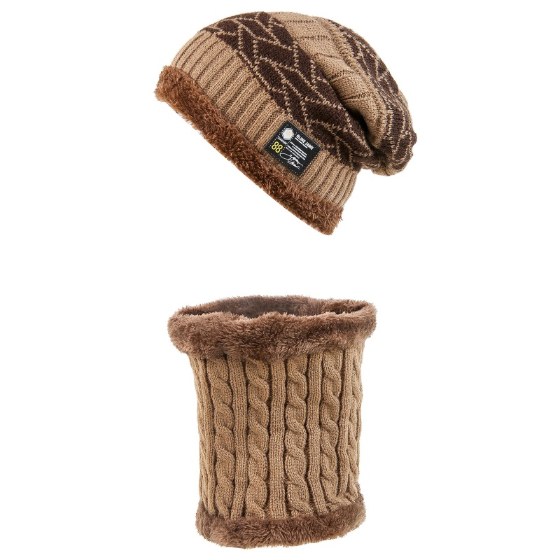 Mũ Beanie Lót Lông Cừu Giữ Ấm Mùa Đông Thời Trang Cho Nam