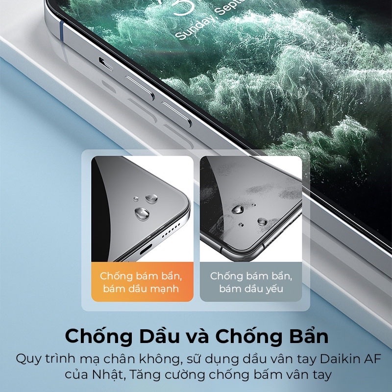 KÍNH CƯỜNG LỰC IPHONE FULL MÀN -TRONG SUỐT- HẠN CHẾ BÁM VÂN TAY- IPHONE 6 ĐẾN 14PROMAX