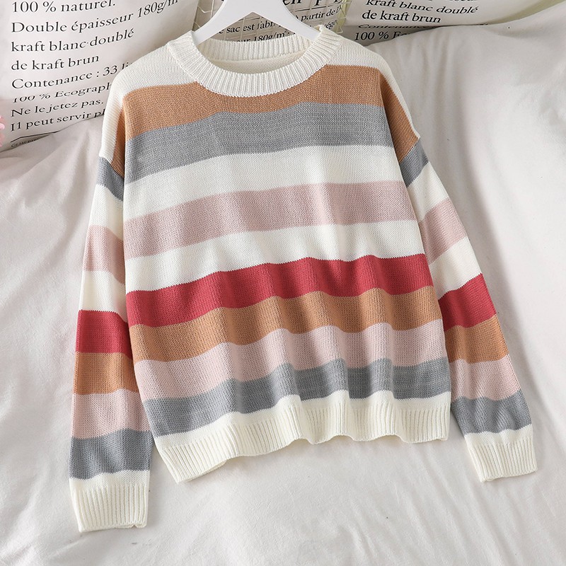 Áo len nữ form rộng hàn quốc tay dài cổ tròn ulzzang - AL03