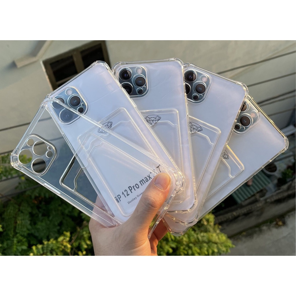 Ốp lưng trong có ngăn đựng thẻ, 4 góc có chống sốc bóng hơi, chống va đập