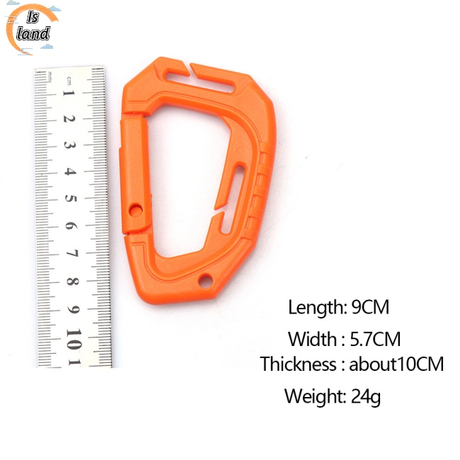 Móc Khóa Carabiner Hình Chữ D Bằng Nhựa Gọn Nhẹ Cho Hoạt Động Ngoài Trời