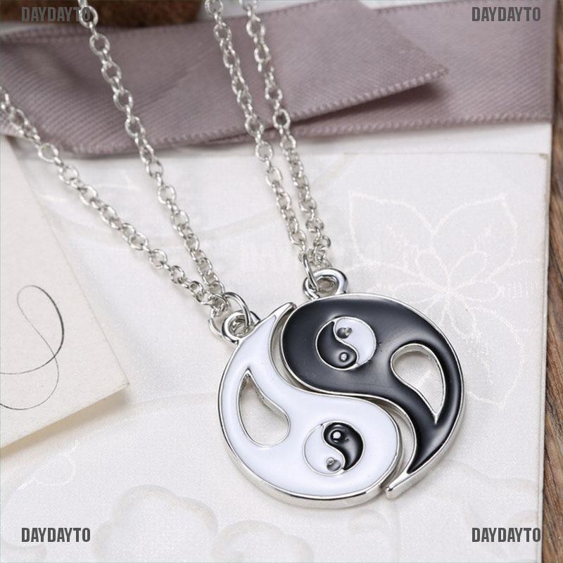 Set 2 Vòng cổ Tình Bạn Mặt Âm Dương Trắng Đen