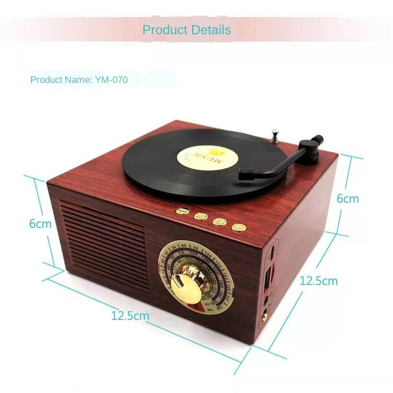 Loa Bluetooth 5.0 Không Dây Phong Cách Retro Tích Hợp Đài FM