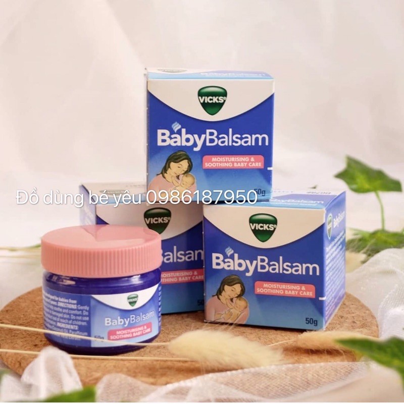 Dầu bôi ấm ngực Vick Baby Balsam Úc, giữ ấm cho bé 50g [ babyboo]
