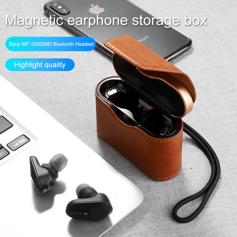 Hộp đựng tai nghe SONY WF-1000XM3 bằng da PU chất lượng cao