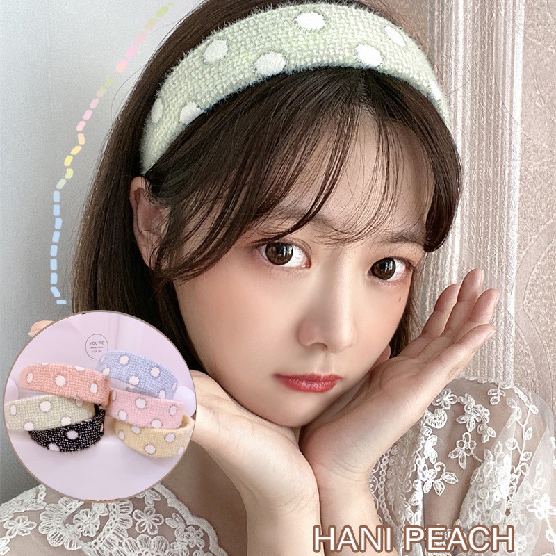 Băng Đô Nơ Họa Tiết Chấm Bi Phong Cách Hàn Quốc Cho Nữ