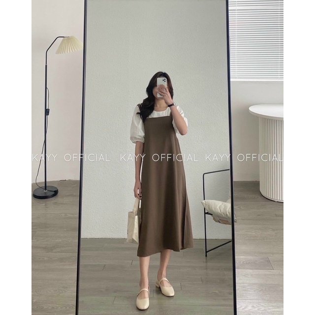 Set Yếm Rời Kèm Áo Tay Bồng S120, Sét Yếm Xuông Phong Cách Vintage Hàn Quốc Ảnh Thật Đủ Màu Lemie By Lekem 🧸