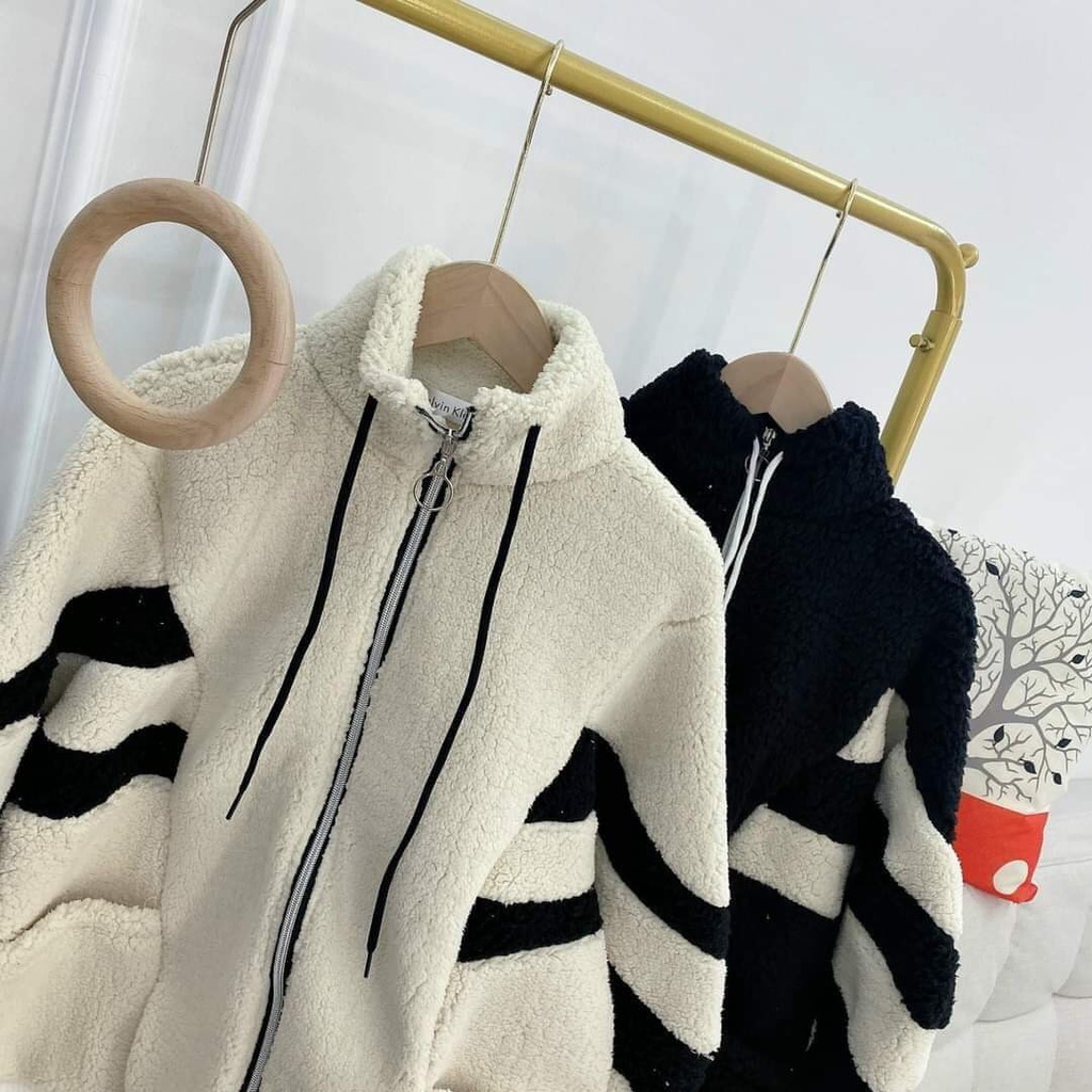 Áo Khoác Nỉ Lông Cừu Hai Lớp Unisex Form Rộng Mặc Cực Ấm Vào Mùa Thu Đông | BigBuy360 - bigbuy360.vn