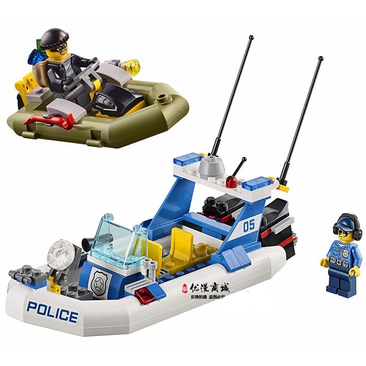 Bộ Lego Lắp Ráp Ninjago Cảnh sát Tuần Tra, Thuyền Cao Tốc. ( 409 Chi Tiết). Lego Ninjago City Police Du thuyền Cảnh sát