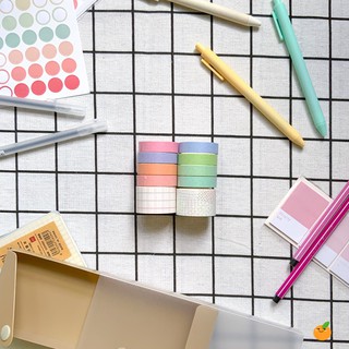 Set 10 băng keo trang trí sổ Bullet Journal, sổ Dot Grid,... [Washi Tapes] (Ảnh thật shop tự chụp)