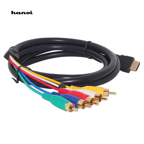 Hn HN HN♥Cáp ChuyểN ĐổI Âm Thanh / Video AV 5Ft HDMI Sang 5-RCA RGB Mạ VàNg