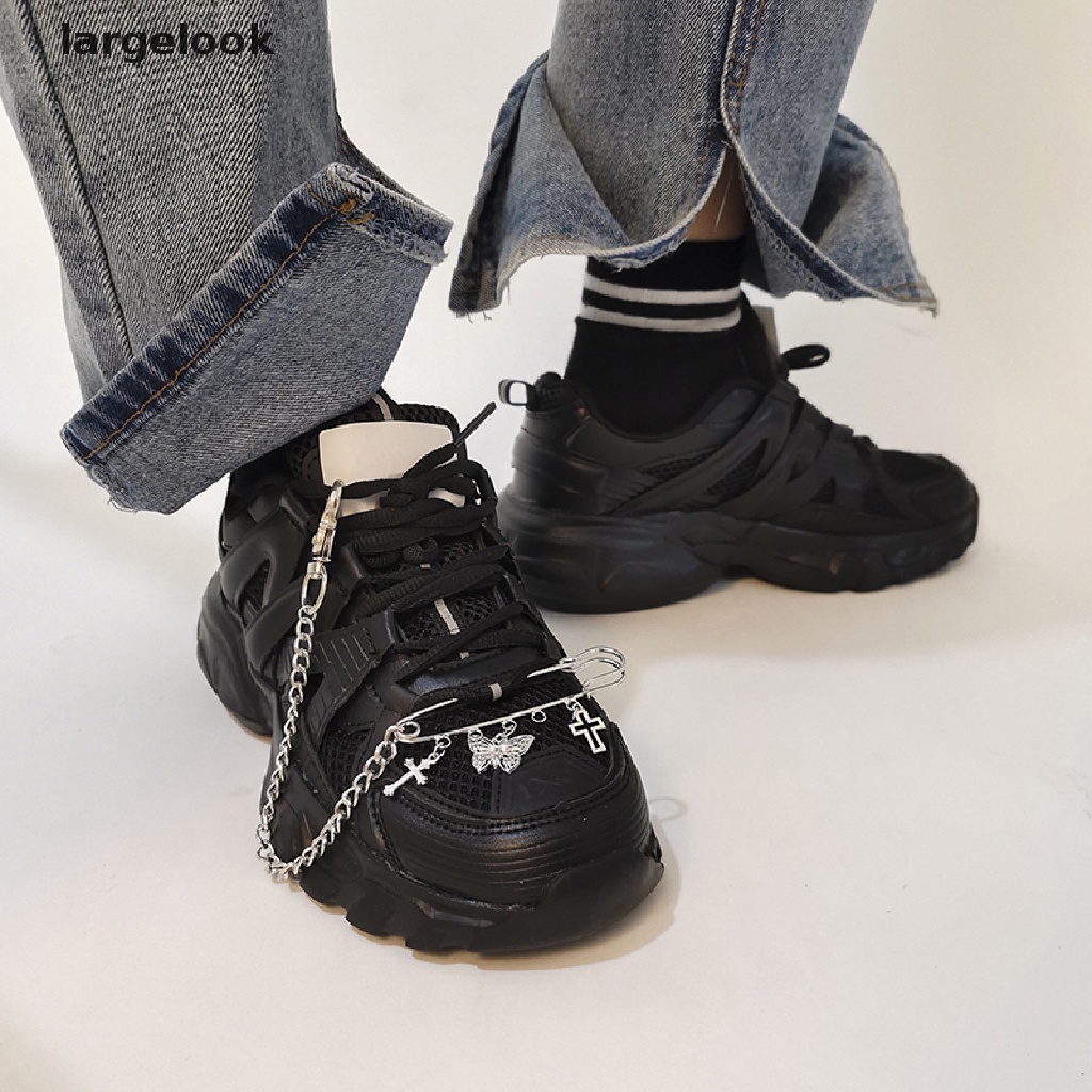 [Biglook] Lắc Chân Dây Xích Kẹp Giấy Hình Bướm Chữ Thập Unisex ♨Nóng Bỏng