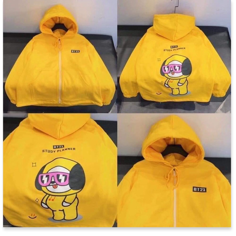 [Freeship] Áo khoác thun nỉ nam nữ form rộng có dây kéo BT21 | BigBuy360 - bigbuy360.vn