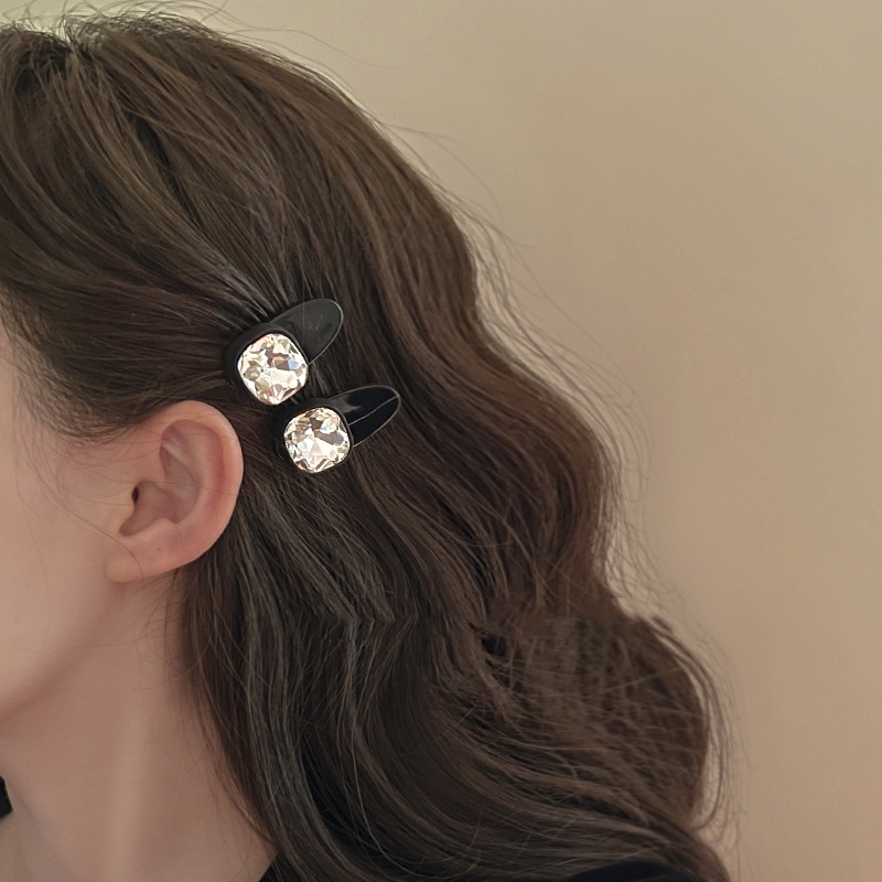 Sang trọng nhỏ vuông pha lê nữ Kẹp tóc thời trang công chúa Phụ kiện tóc Kẹp tóc