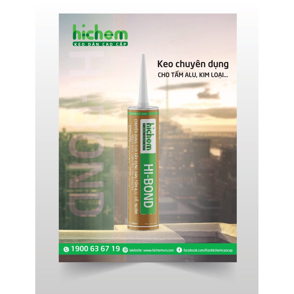 Keo HIBOND HICHEM - Chuyên dán tấm alu, gỗ, nhôm