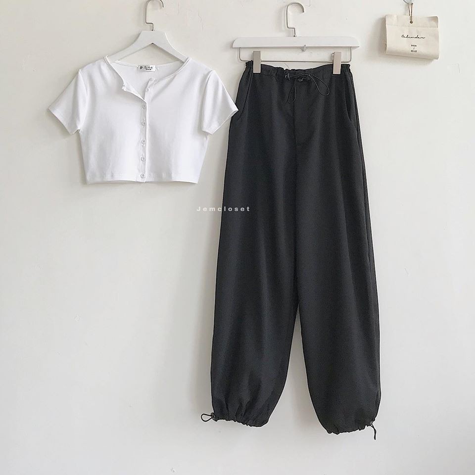 Quần jogger dây rút chân basic nam nữ unisex dưới 62kg - Lyza Store | BigBuy360 - bigbuy360.vn