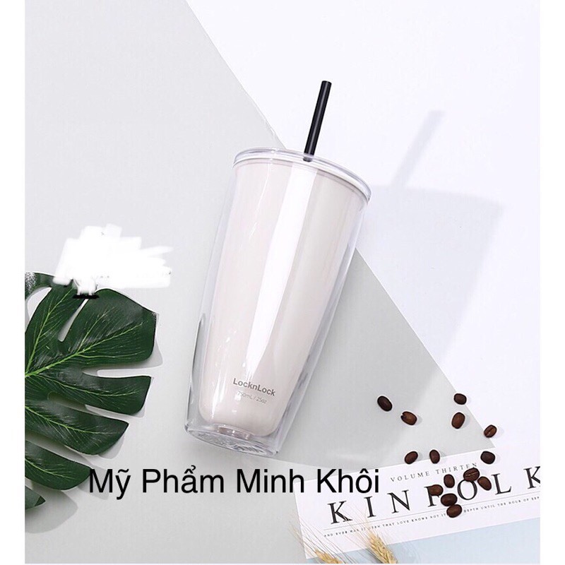 Ly nhựa Lock & Lock giữ nhiệt có ống hút 750ml