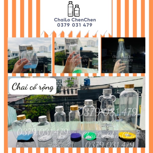 CHAI NHỰA CỔ RỘNG KÈM NẮP NHÔM F38 CAO CẤP