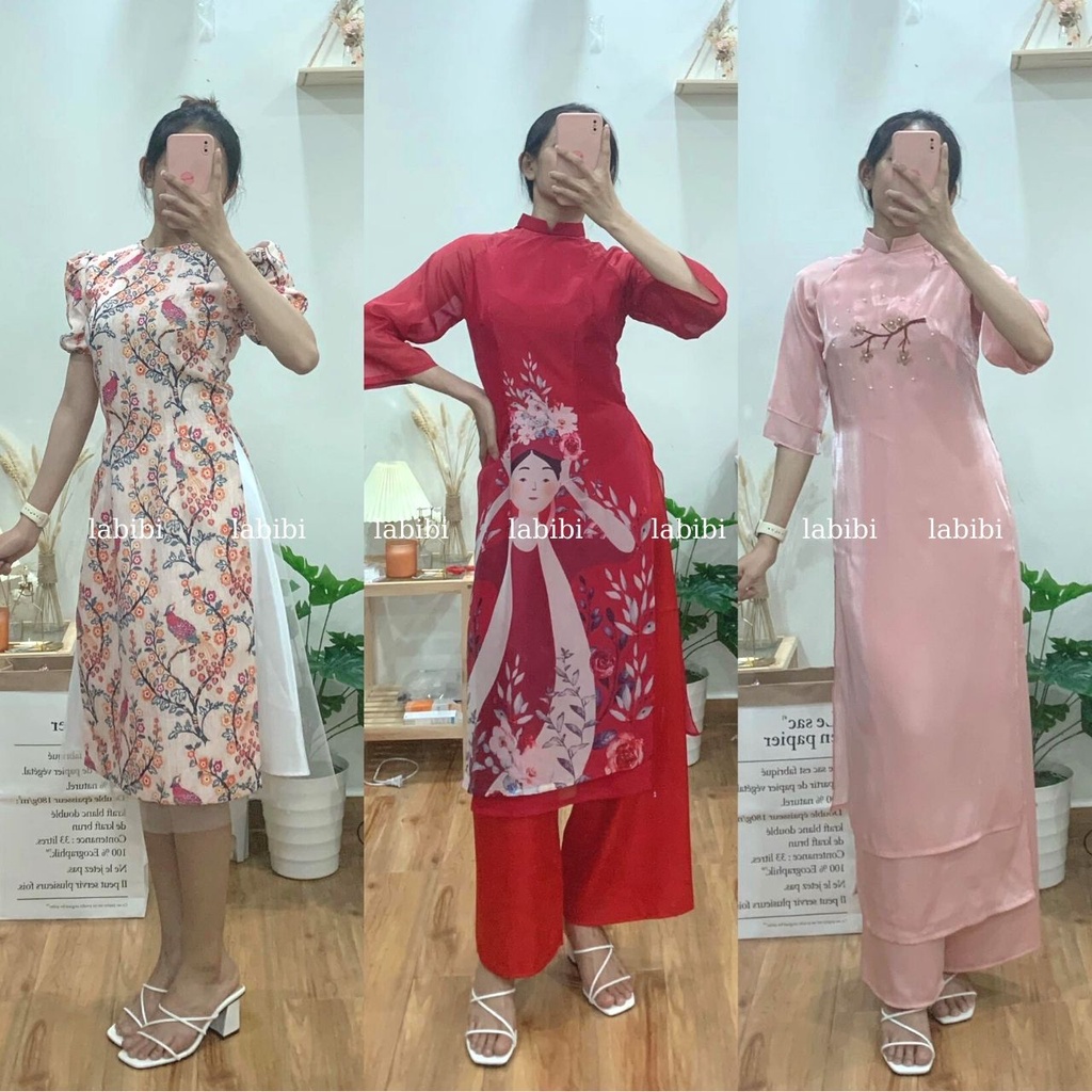 Áo Dài Tết Cách Tân 2022 Nhiều Size Nhiều Mẫu Xinh Xắn, Labibi