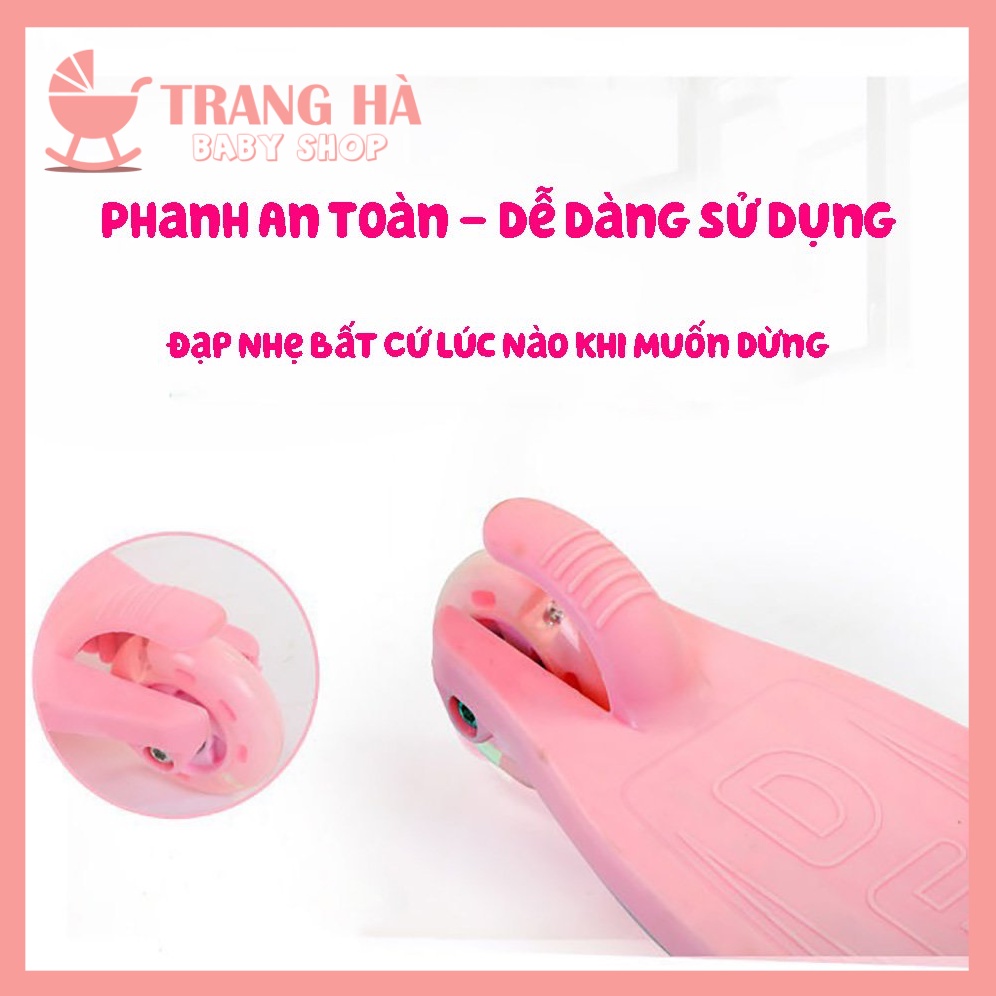 Xe Trượt Scooter Gấp Gọn 3 Bánh Xe Có Đèn Phát Sáng , Xe Chịu Lực Cho Bé 2-14 Tuổi