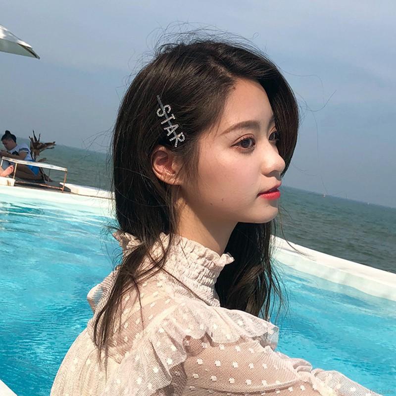 Kẹp tóc chữ cái tiếng Anh đính đá xinh xắn cho nữ