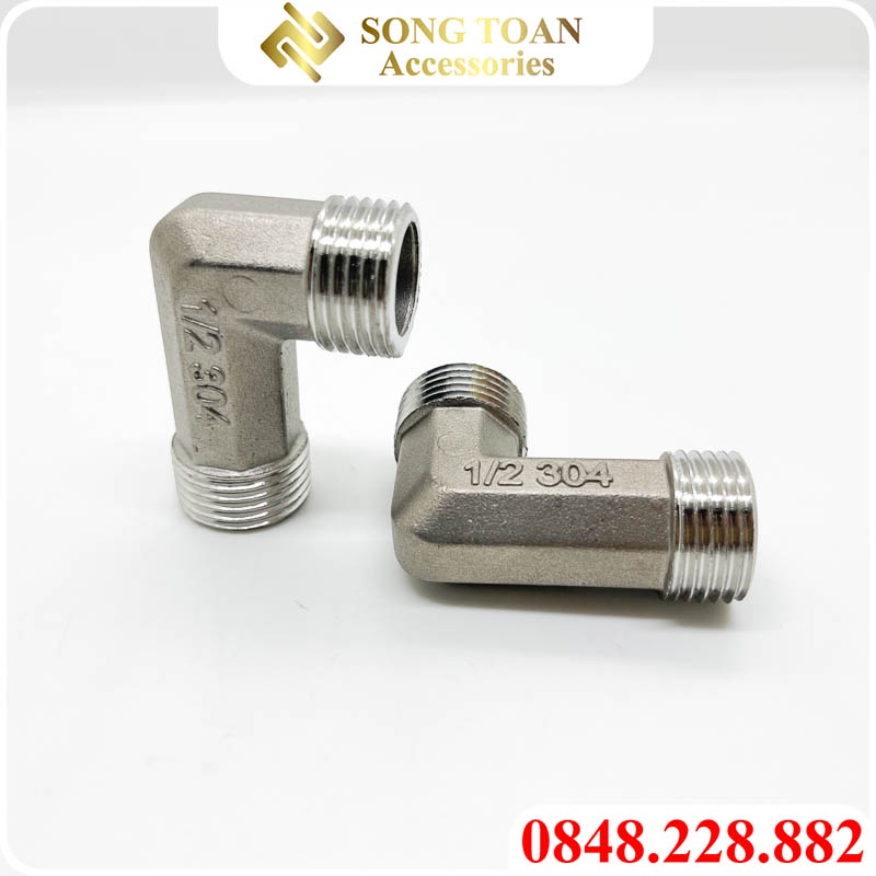 Co Inox 21, Co Ren Ngoài 21 Inox 304, Cút Ren Ngoài DN15 Inox