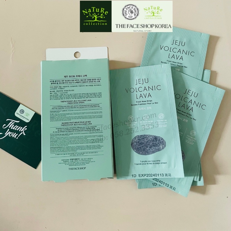 Mặt Nạ Làm Sạch Mụn Đầu Đen Vùng Mũi Jeju Volcanic Lava Fresh Nose Strips