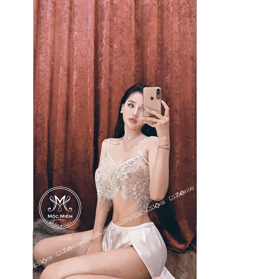 Bộ ngủ lụa - sx 109 - QUẢNG CHÂU sexy có sẵn - Muối Sleepwear