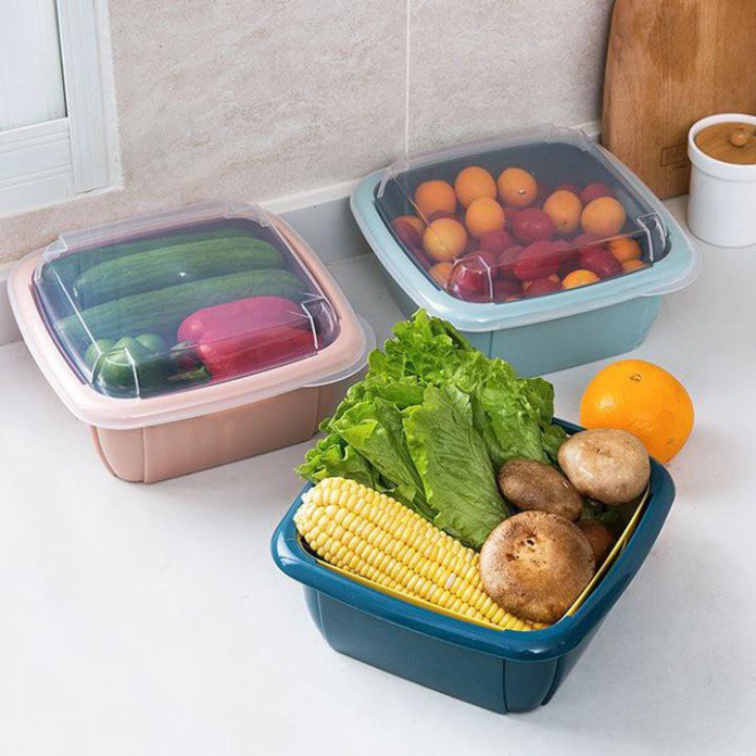 SET 5 Hộp Đựng Đồ, Thực Phẩm Bảo Quản Tủ Lạnh Đa Năng Có Nắp Đậy Cao Cấp