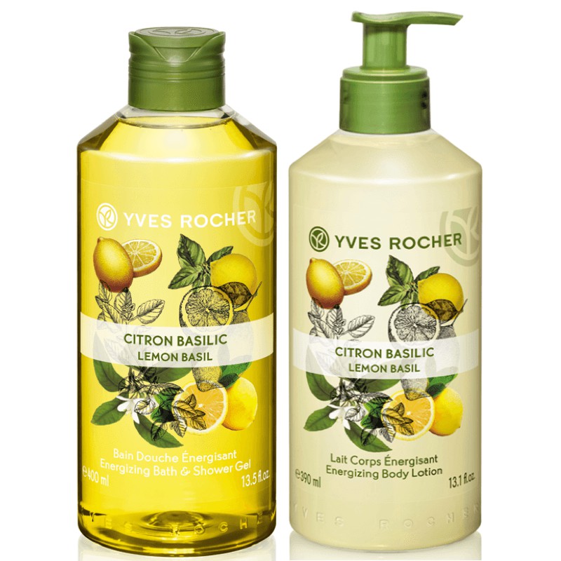 [Hàng chính hãng] Gel Tắm Hương Chanh Và Húng Quế Yves Rocher Lemon Basil Energizing Bath & Shower Gel 400ml