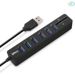 Bộ Chia Usb 6 Cổng Có Khe Đọc Thẻ Nhớ