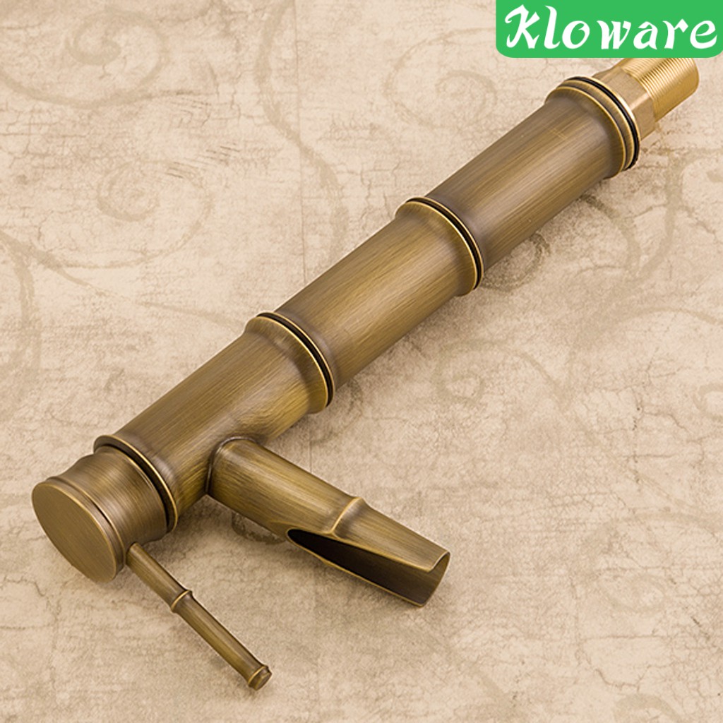 Vòi Nước Bồn Rửa Mặt Bằng Đồng Thau Hình Cây Tre Cổ Điển #2