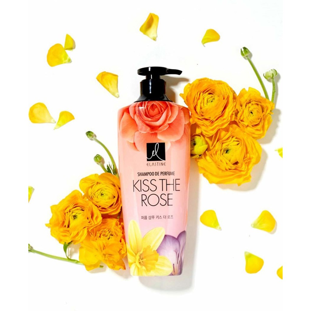 Dầu Gội - Dầu Xả Nước Hoa Elastine Double Rich - Kiss The Rose 600ml