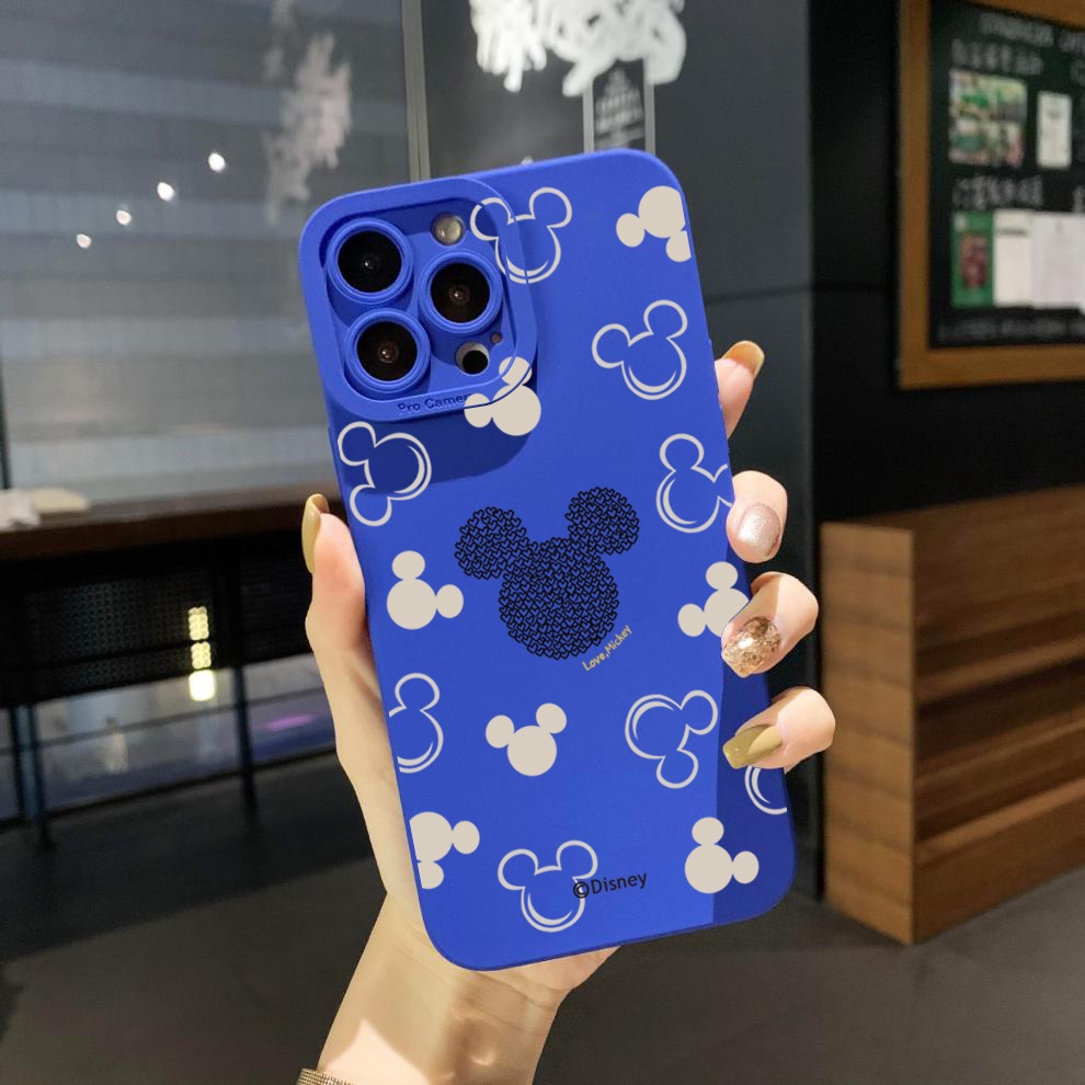 Ốp Điện Thoại Viền Vuông Hình Mickey Minne Dễ Thương Cho iPhone 14 Plus 13 Pro Max 12 iPhone 11 XR 8 7 SE 2022