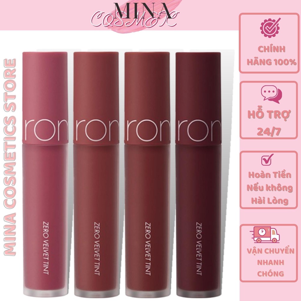 Son romand zero [Hot New_Hàng Auth]  Son kem lỳ mềm môi Romand Zero Velvet Tint lâu trôi