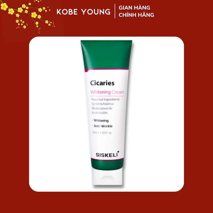 Kem Rau Má Dưỡng Trắng Da Nâng Tone Kiềm Dầu Siskeli Cicaries Whitening Cream 50ml- KOBE YOUNG