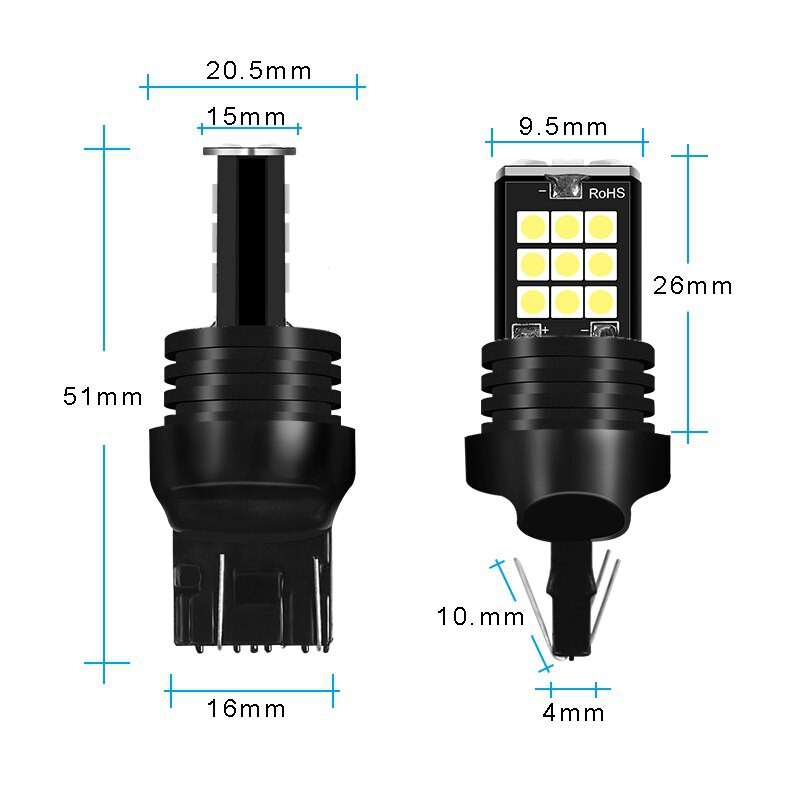 [Mới] Bóng Đèn Led Thay Thế Đèn Sương Mù, Xi Nhan, Đèn Lùi Ô Tô Xe Máy T20 7443 Siêu Sáng Với 24 Chip Led 3030 Cao Cấp